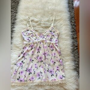 Floral Cream & Purple Cami Top